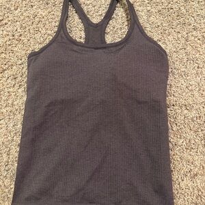 Dark Gray Ribbed Tank Top